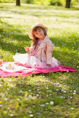 a girl poses in nature