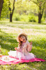 a girl poses in nature