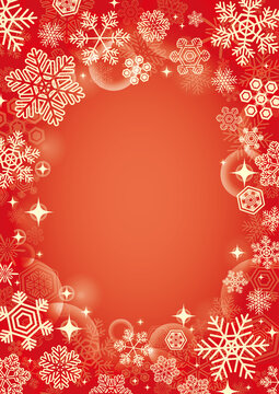 【冬・クリスマス素材】雪の結晶の背景イラスト