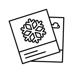 Christmas Photo Line Icon Vector Illustration Isolated on White Background.