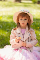 a girl poses in nature