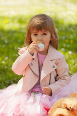 a girl poses in nature