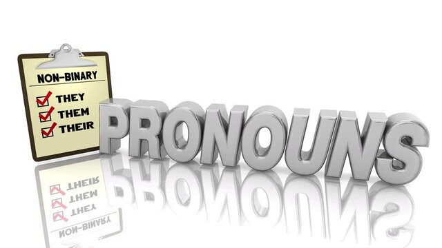 Pronouns Gender Non-Binary They Their Them Checklist 3d Animation