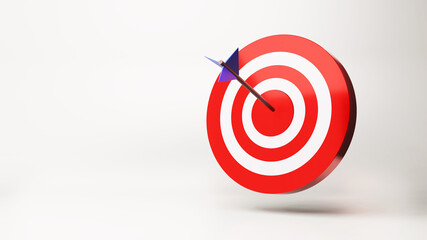 arrow is exactly on the target , 3D render