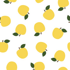 Yellow Apple. Seamless Vector Patterns