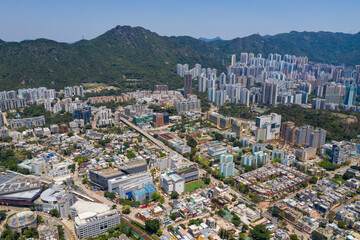 Top view of Hong Kong city