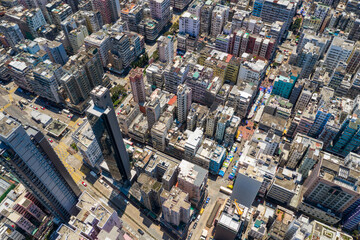Fototapeta premium Top view of Hong Kong