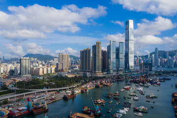 Aerial view of Hong Kong city