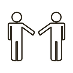 businessmen couple figures done deal line style icon