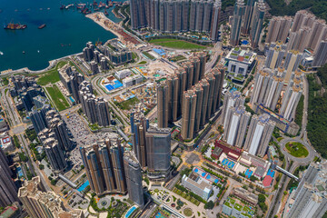 Top view of Hong Kong city