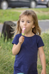 little girl eating ice cream