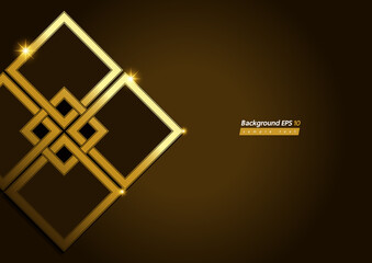 Square Shape, Modern Luxury Golden brown Color Background, Abstract texture, vector illustration.
