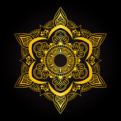 Luxury mandala gold collor background, decorative background with an elegant mandala design, Luxury Mandala Islamic Background with Arabesque Pattern, Ornamental Background