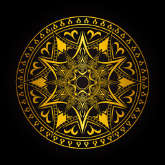 Luxury mandala gold collor background, decorative background with an elegant mandala design, Luxury Mandala Islamic Background with Arabesque Pattern, Ornamental Background