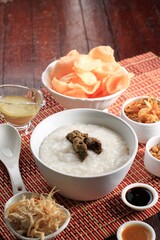 Bubur Ayam or Indonesian Rice Chicken Porridge