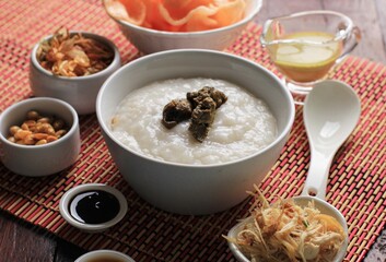 Bubur Ayam or Indonesian Rice Chicken Porridge