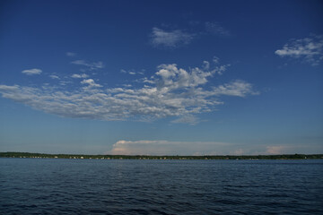 A sunny clear day over a river