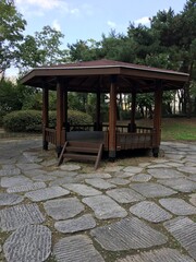 wooden bridge in the park