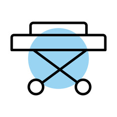 stretcher medical equipment line style icon