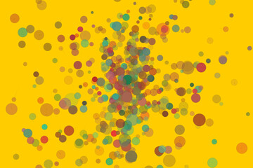 Colorful Dots on Yellow Background