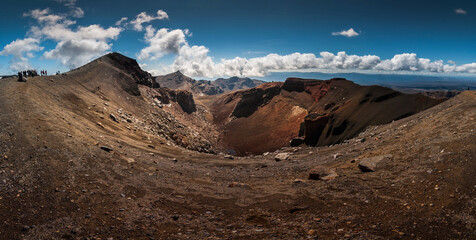 Great walk in national park Tongariro, New Zealand