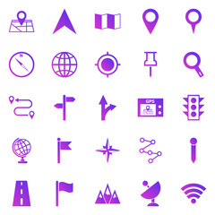 Navigation gradient icons on white background