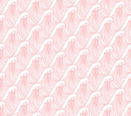Hokusai Japanese wave seamless repeat pattern background