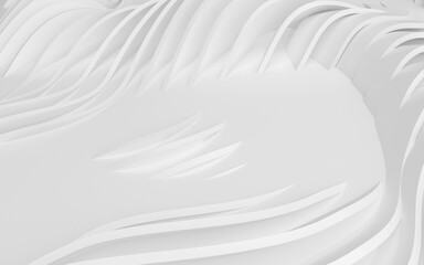 Obraz premium Abstract Curved Shapes. White Circular Background.