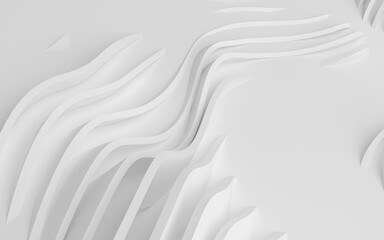 Abstract Curved Shapes. White Circular Background.