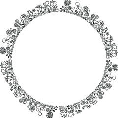 vector drawing flower garden border set