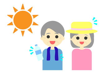 熱中症　対策　夏　男女　老人　heatstroke