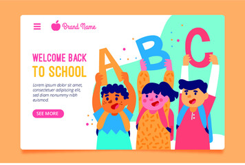 Back to school landing page