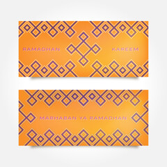 ramadhan kareem, marhaban ya ramadhan, eid mubarak background banner template premium vector editable