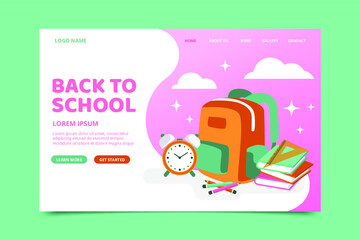 Landing page with back to school