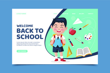 Landing page with back to school theme