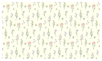 【ベクター！】水彩のお花パターン