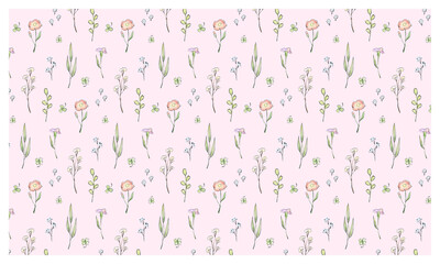 【ベクター！】水彩のお花パターン