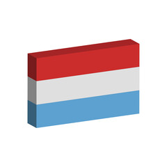 3D flag of Luxembourg