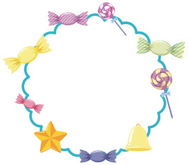 Wavy round with toffy or sweet in pastel color isolated