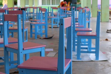 colorful chairs in a restaurant