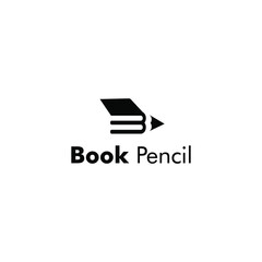 initial b for book pencil logo 