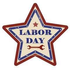 Labor day star label