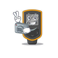 a proficient photographer dive computer cartoon design concept working with camera