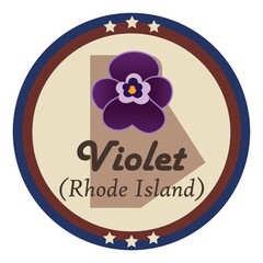 Rhode island state with violet flower