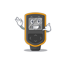 Caricature design of dive computer with cute call me pose