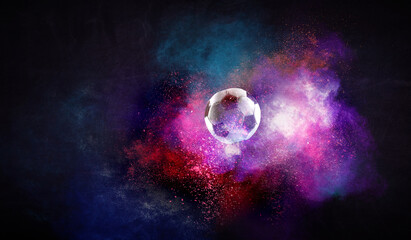 Image of soccer ball . Mixed media