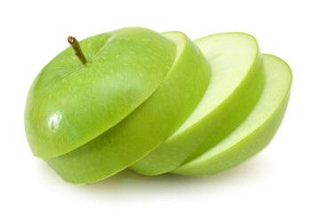 green apple on white background