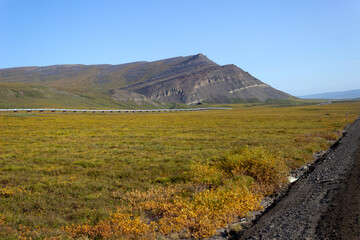 アラスカ州の巨大な岩山