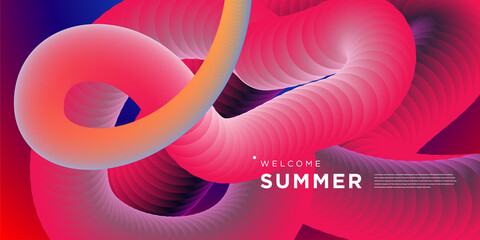 Vector fluid liquid 3d summer backkground © yahya