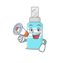 Antiseptic carton picture style giving announcement on a megaphone